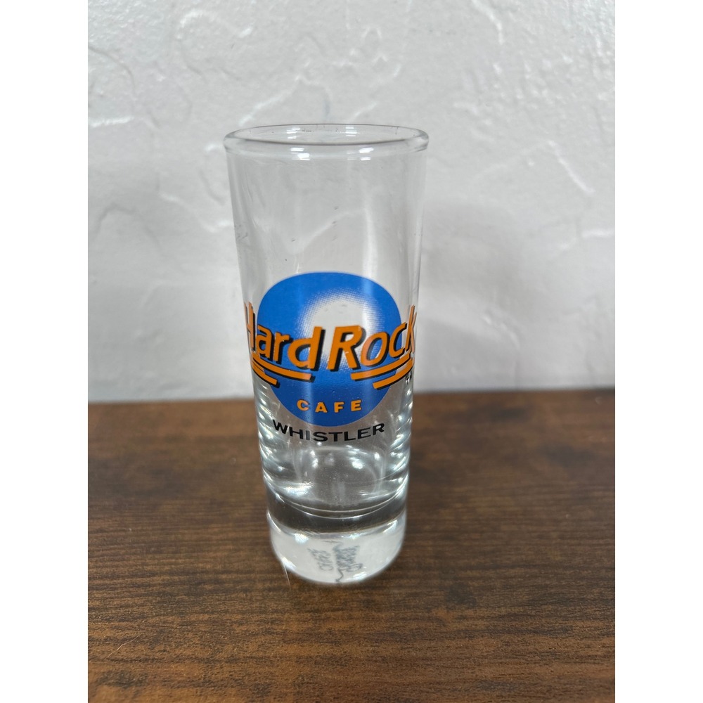Hard Rock Cafe Whistler Shot Glass Tall Shooter Souvenir Barware Canada Clear